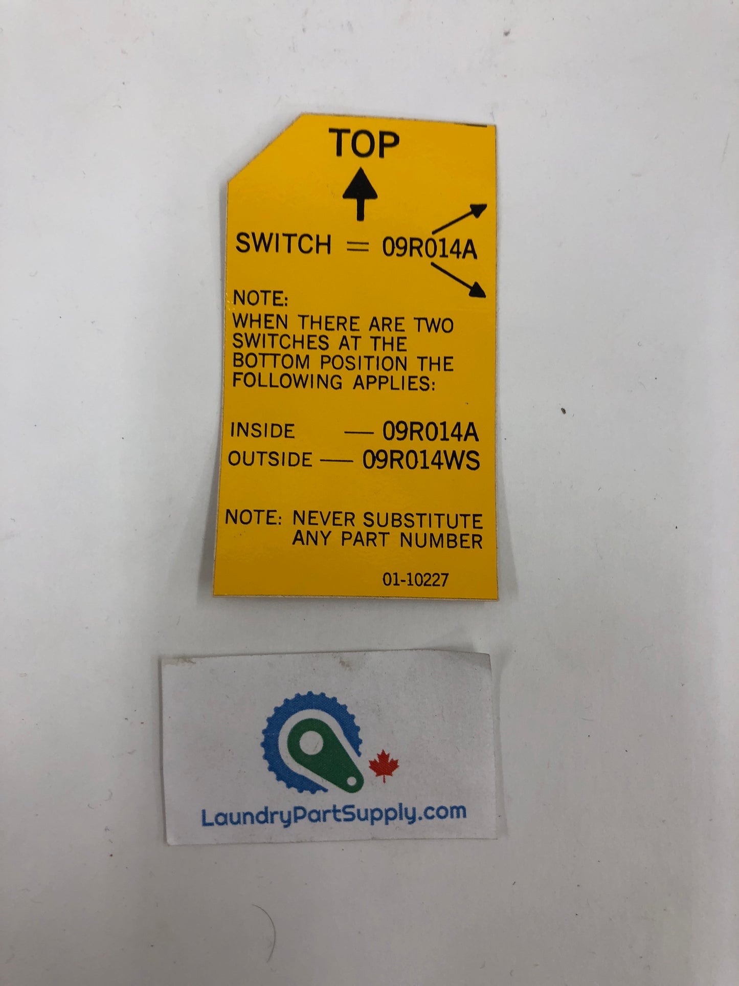Label, Water Level Switch