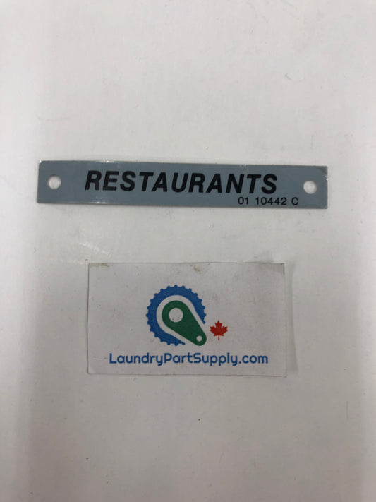 GENERAL NAMEPLATE - RESTAURANT