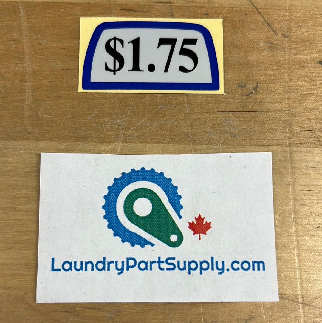$1.75 HANDLE VEND DECAL- Each Sold Separately